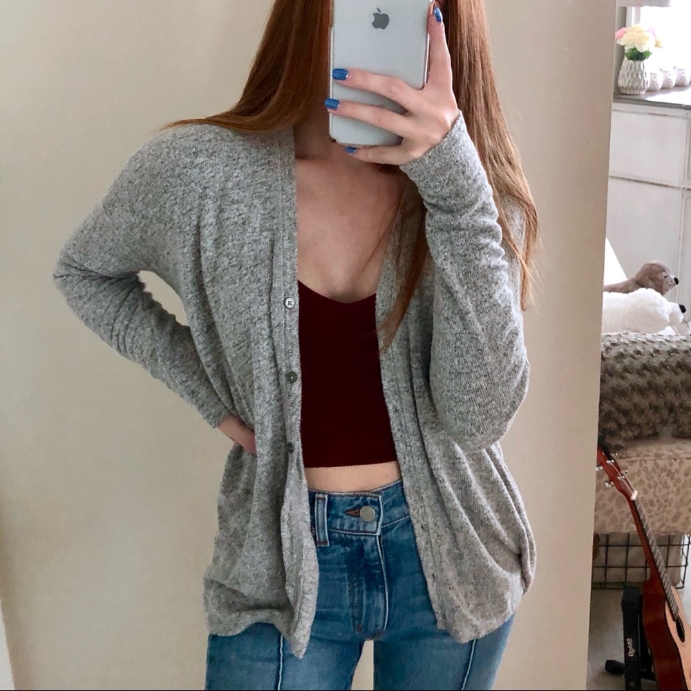 American Eagle Plush Grey Cardigan